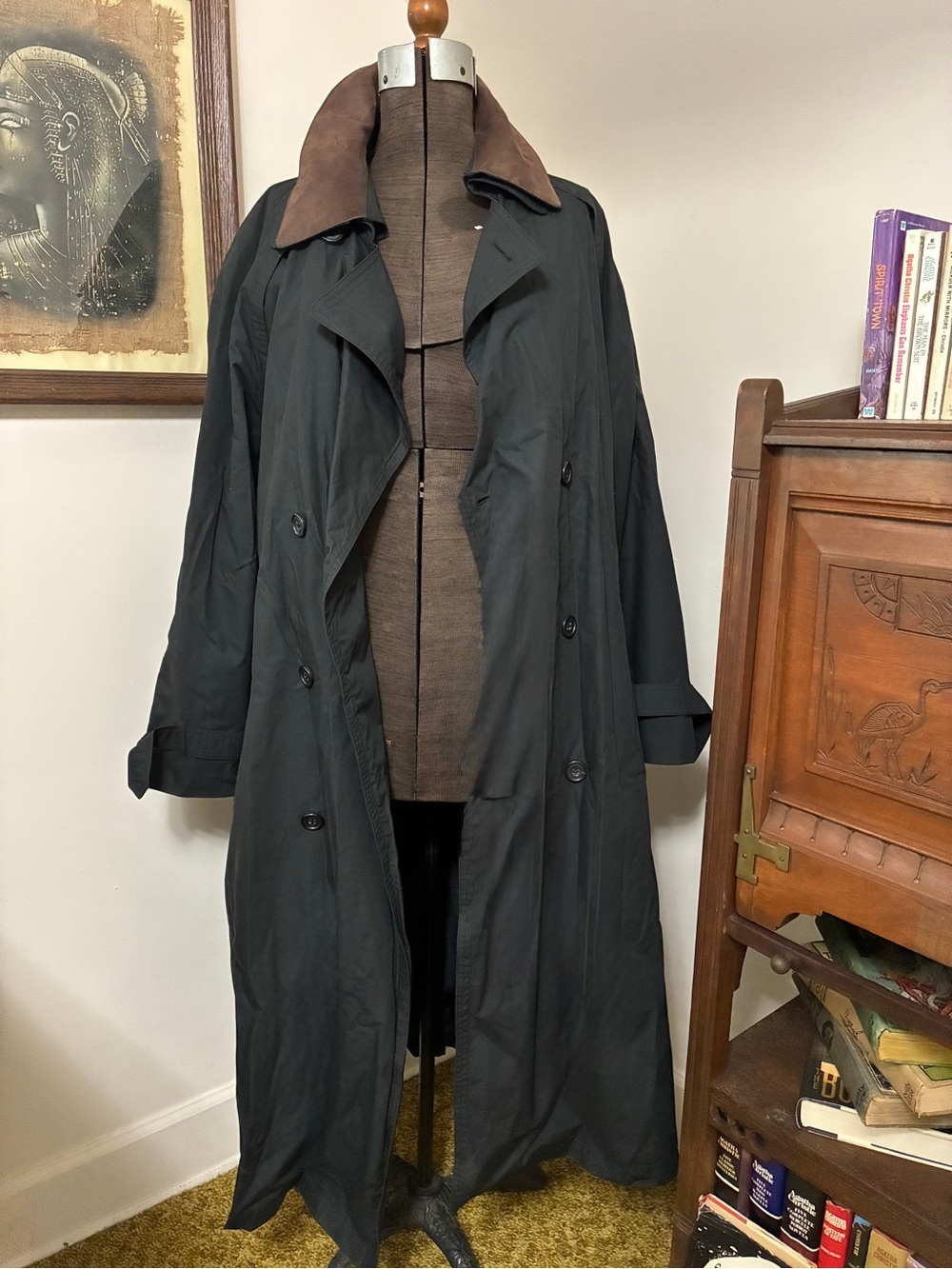 Vintage London Fog Black Trench Coat